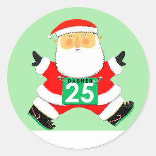 Runner-Weihnachtsfeiertag Runder Aufkleber