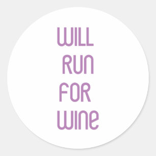 RunnerChick Wine Runder Aufkleber