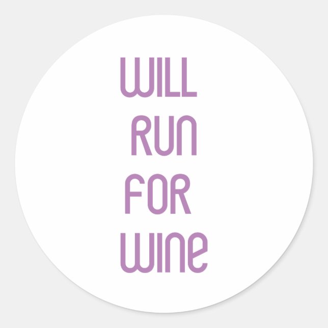 RunnerChick Wine Runder Aufkleber (Vorderseite)