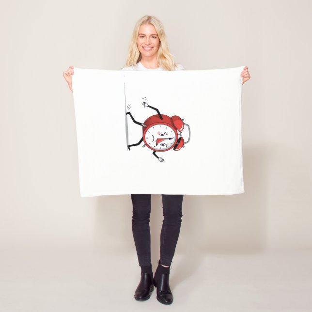 Running Alarm Clock Cartoon Funny Gift Blanket Fleecedecke (Beispiel)