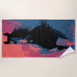 Running Black Horse Strandtuch