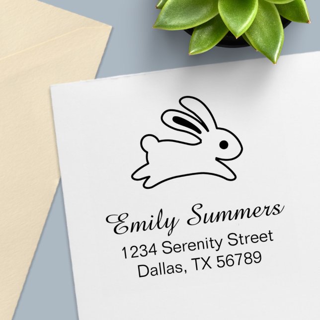 Running Bunny Rabbit Address Permastempel (Von Creator hochgeladen)