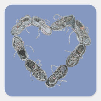 Running Chaussure Art Stickers - Run Love Heart