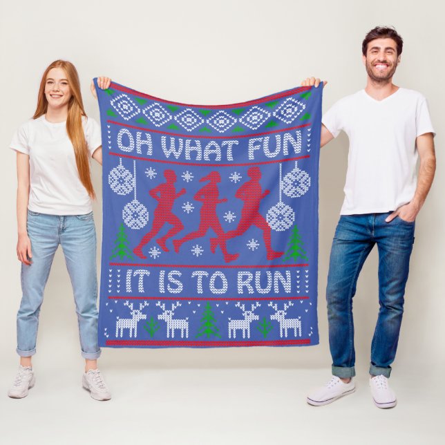 Running Christmas Gift Idea What Fun It Is To Run Fleecedecke (Beispiel)