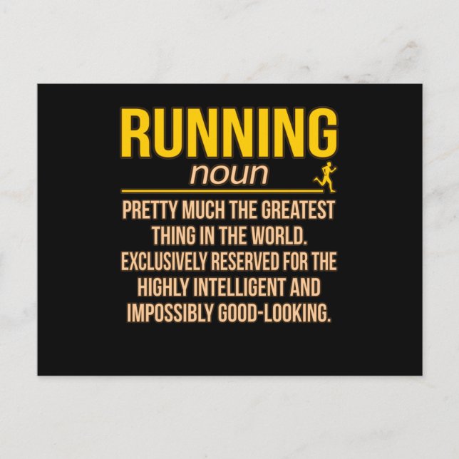 Running Definition Half Marathon Runner Fitness Gr Ankündigungspostkarte (Vorderseite)