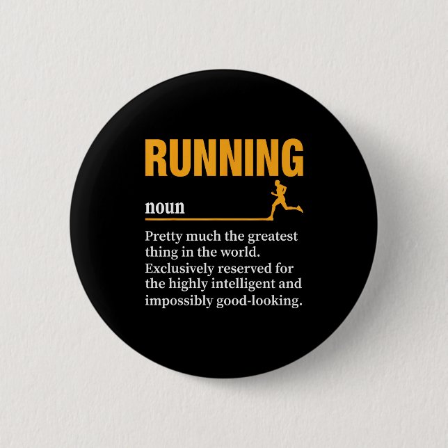 Running Definition Humor Marathon Funny Athlete Ru Button (Vorderseite)