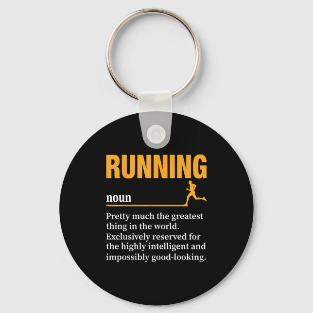 Running Definition Humor Marathon Funny Athlete Ru Schlüsselanhänger (Vorderseite)