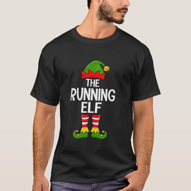 Running Elf Xmas Matching Family Elf Squad Christm T-Shirt (Vorderseite)