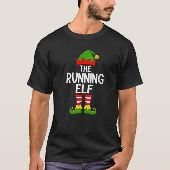 Running Elf Xmas Matching Family Elf Squad Christm T-Shirt (Vorderseite)