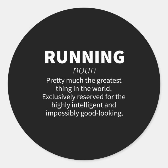 Running Funny Definition Funny 5k Marathon Runner  Runder Aufkleber (Vorderseite)