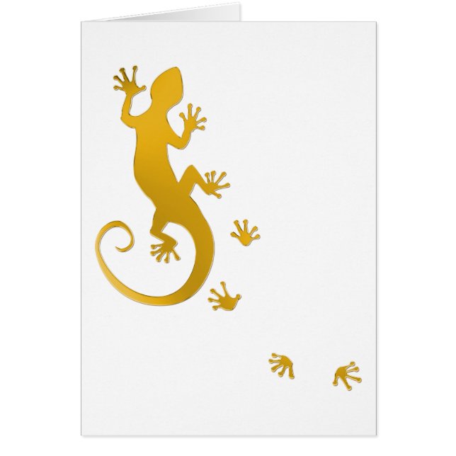 Running Gecko gold | transparenter Hintergrund (Vorne)