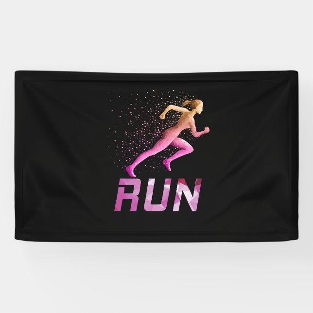 Running Girl - Girl-Läufer Banner (Horizontal)