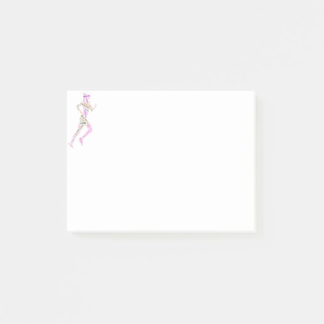 Running Girl Post-it Klebezettel (Vorderseite)