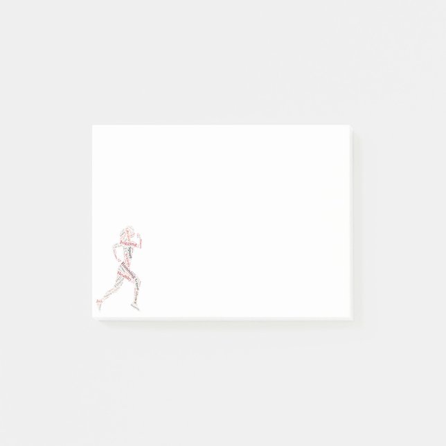 Running Girl Post-it Klebezettel (Vorderseite)