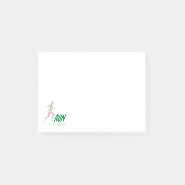 Running Girl Post-it Klebezettel (Vorderseite)