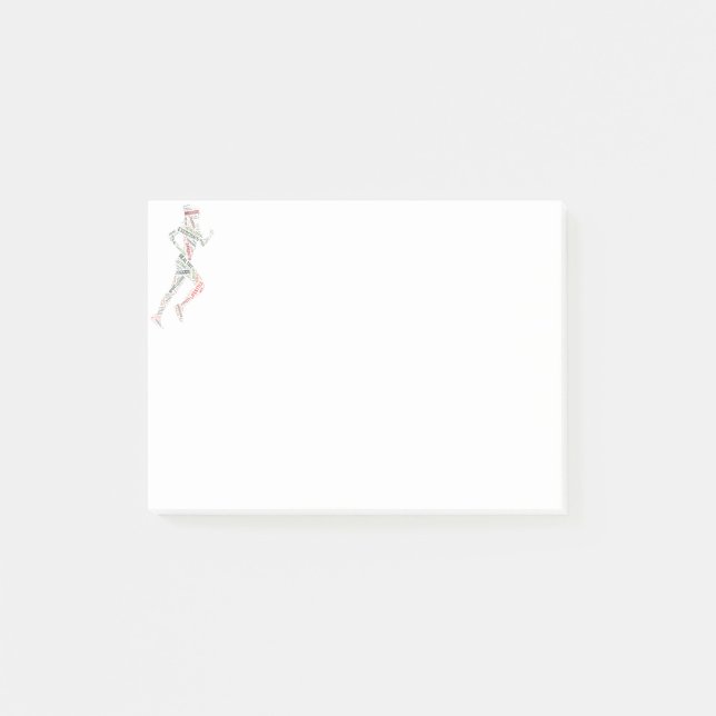 Running Girl Post-it Klebezettel (Vorderseite)