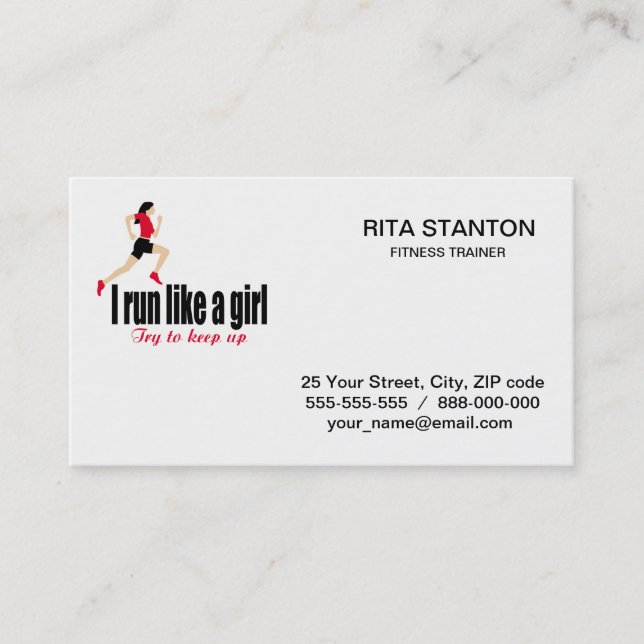 Running Girl Visitenkarte (Vorderseite)