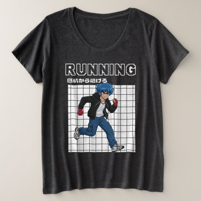Running Große Größe T-Shirt (Design vorne)