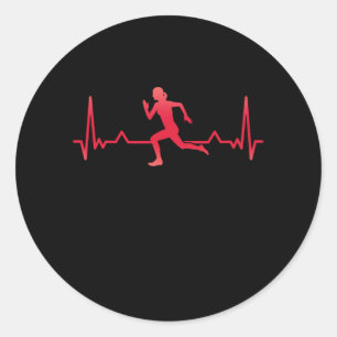 Running Heartbeat Line Runner Xmas Geschenk Runder Aufkleber