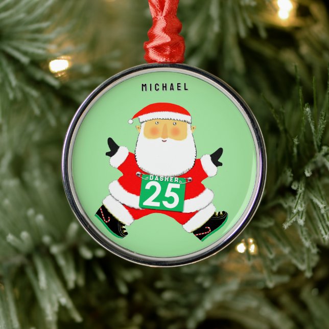 Running Holiday-Geschenk Ornament Aus Metall (Baum)