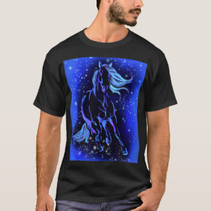 Running Horning T - Shirt Blue Moonlight Starry Ni
