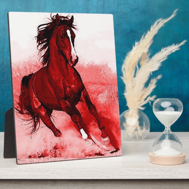 Running Horse Browny Red Artwork Fotoplatte (Seite)