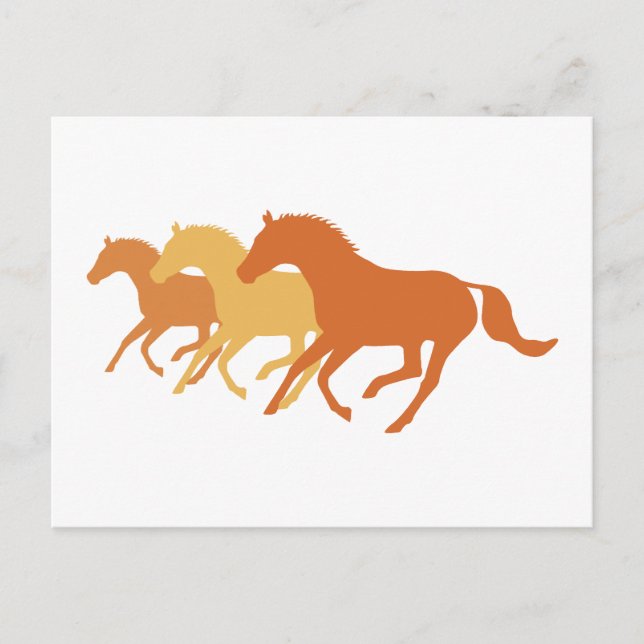 Running Horse (Orange) Postkarte (Vorderseite)