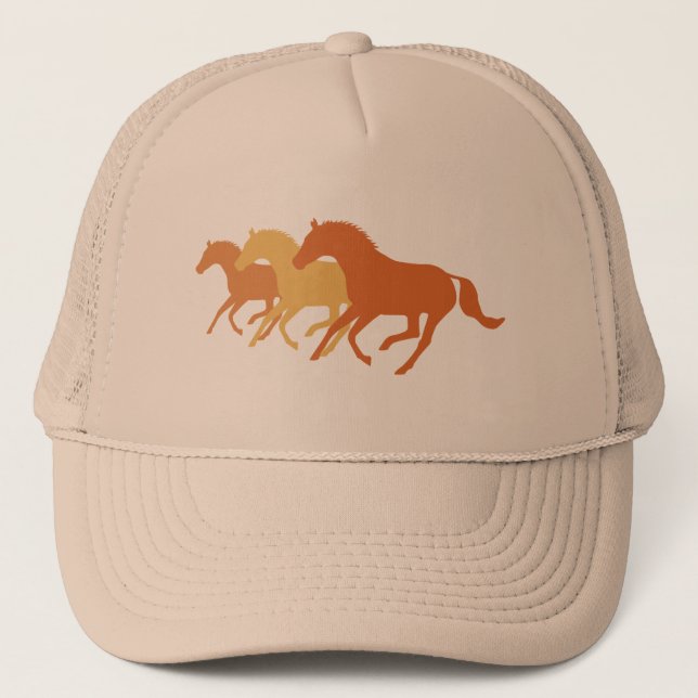 Running Horse (Orange) Truckerkappe (Vorderseite)