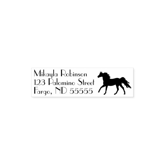 Running Horse Silhouette Pariser Text Permastempel (Design)