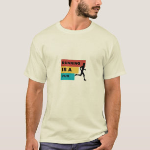 Running is Fun" Motivierend Fitness T - Shirt - Ma