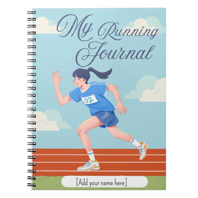 Running Journal | Personalized Fitness Tracker Notizblock (Vorderseite)