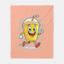 **Running Juice Cup Cartoon – Fun Street Drink Cha Fleecedecke