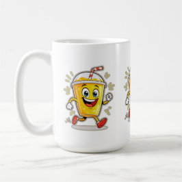 **Running Juice Cup Cartoon – Fun Street Drink Cha Kaffeetasse
