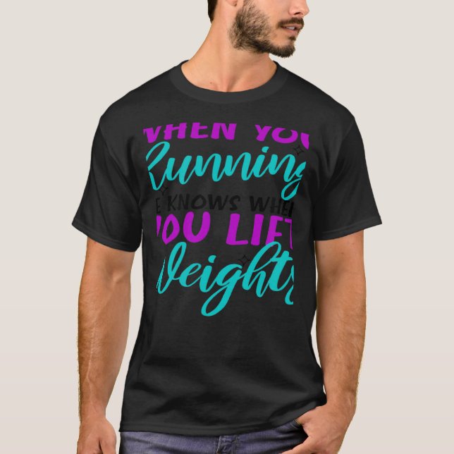 Running Lift Weights Fitness Christmas T-Shirt (Vorderseite)