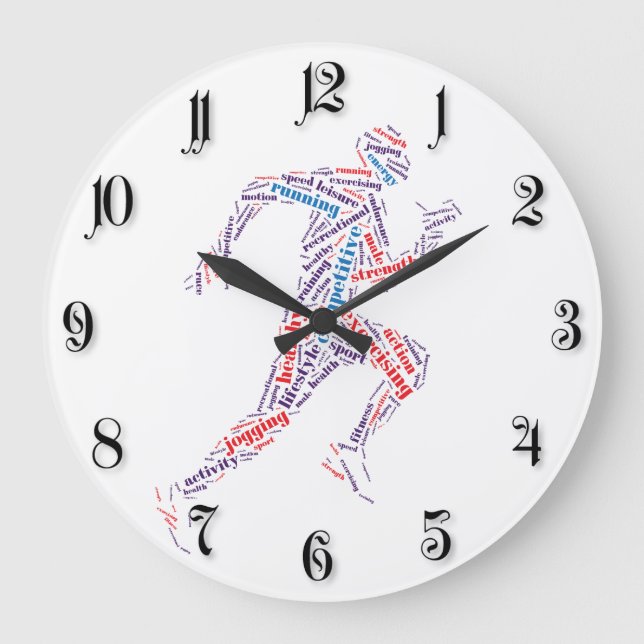 Running Man Große Wanduhr (Vorderseite)