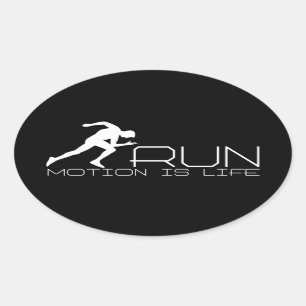 Running Man Ovaler Aufkleber