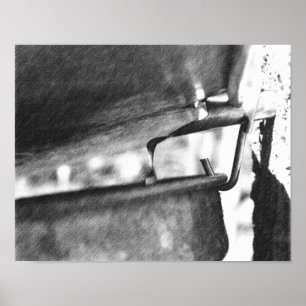 Running Maple Sap Bucket Black Pencil Art Poster