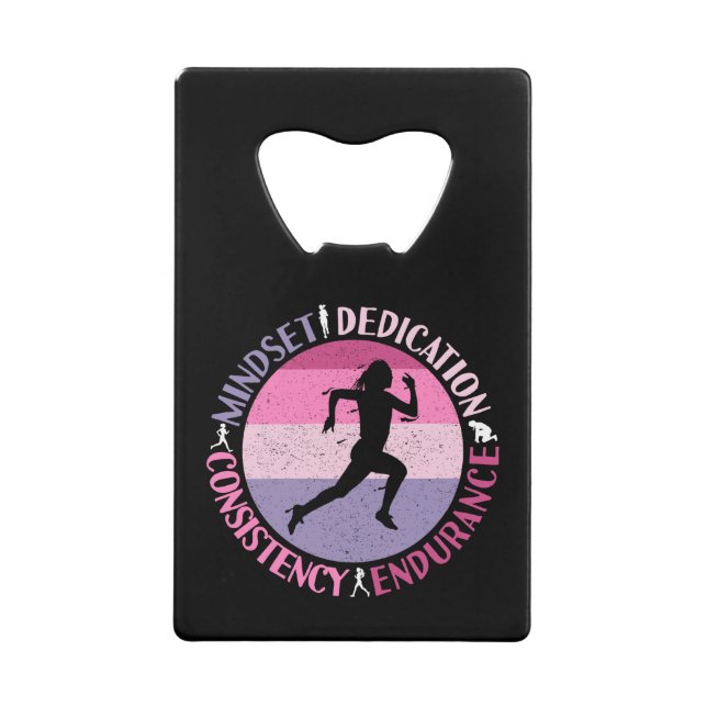 Running Mindset - Girly Runner Endurner Quote Geldbeutel Flaschenöffner (Vorderseite)