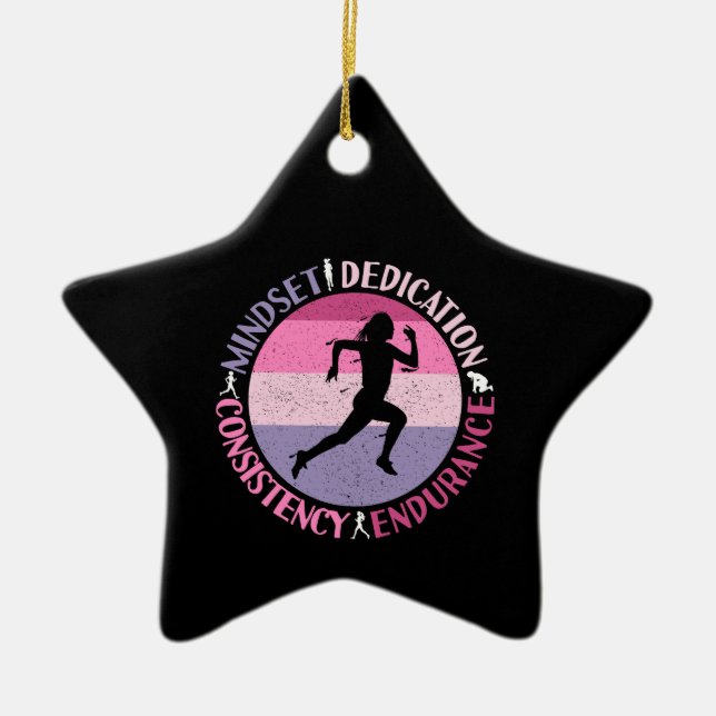 Running Mindset - Girly Runner Endurner Quote Keramik Ornament (Vorne)