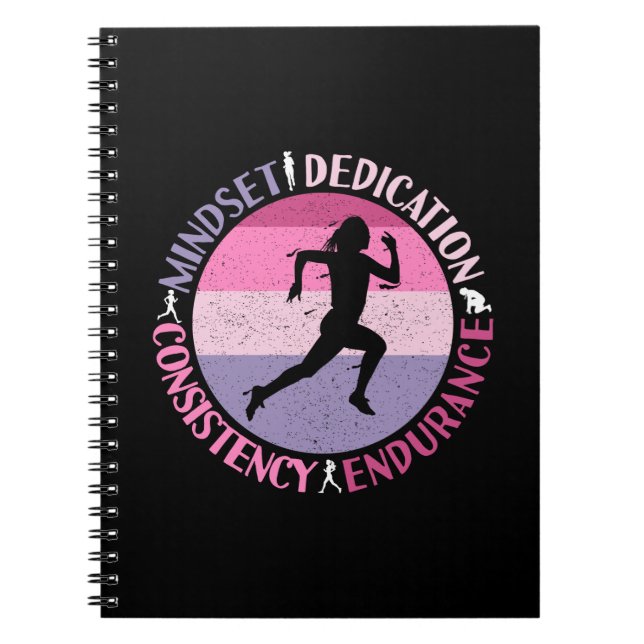 Running Mindset - Girly Runner Endurner Quote Notizblock (Vorderseite)