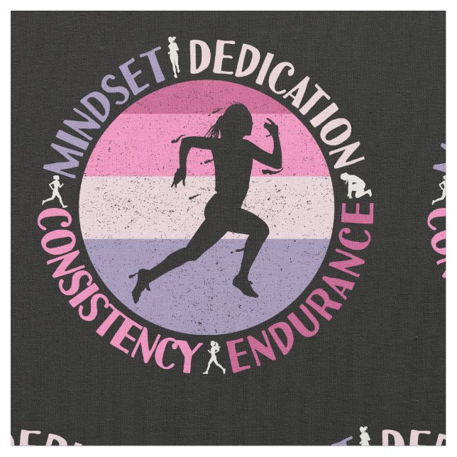 Running Mindset - Girly Runner Endurner Quote Stoff (Nahaufnahme)