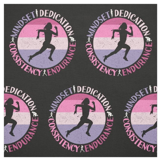 Running Mindset - Girly Runner Endurner Quote Stoff (Muster)
