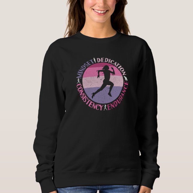 Running Mindset - Girly Runner Endurner Quote Sweatshirt (Vorderseite)