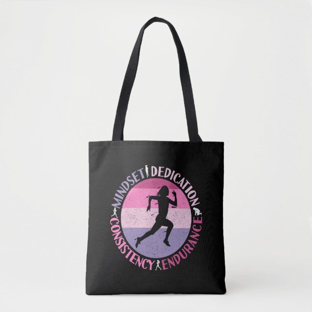 Running Mindset - Girly Runner Endurner Quote Tasche (Vorderseite)