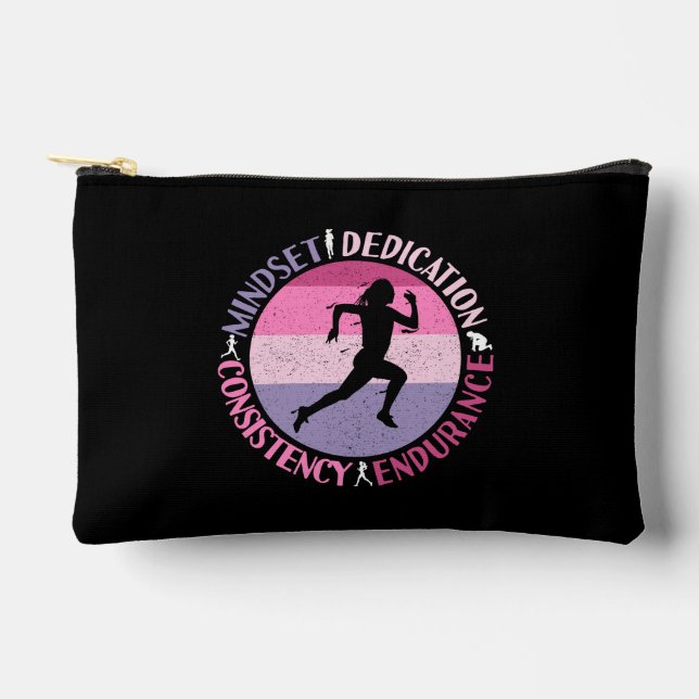 Running Mindset - Girly Runner Endurner Quote Zubehörtasche (Vorderseite)