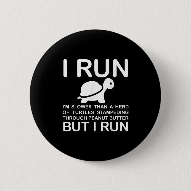 Running Motivation Turtle  Button (Vorderseite)