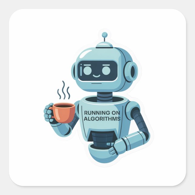 Running on Algorithms Funny Tech Sticker (Devant)