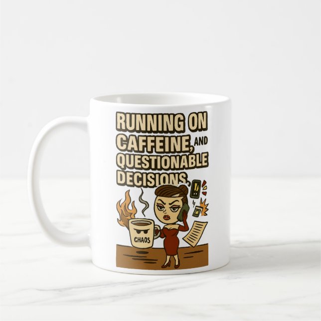 Running on Caffeine & Chaos Mug (Gauche)