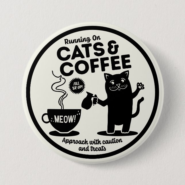 Running on Cats and Coffee Button (Vorderseite)