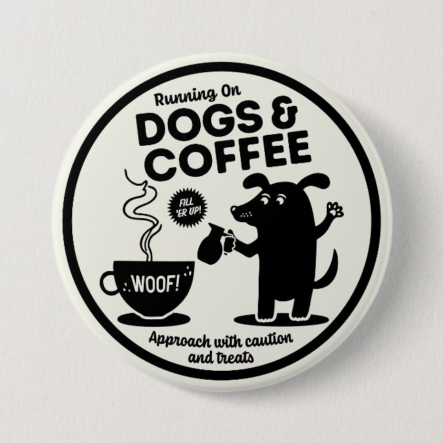 Running on Dogs and Coffee Button (Vorderseite)